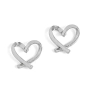 Silver Signature Heart Studs