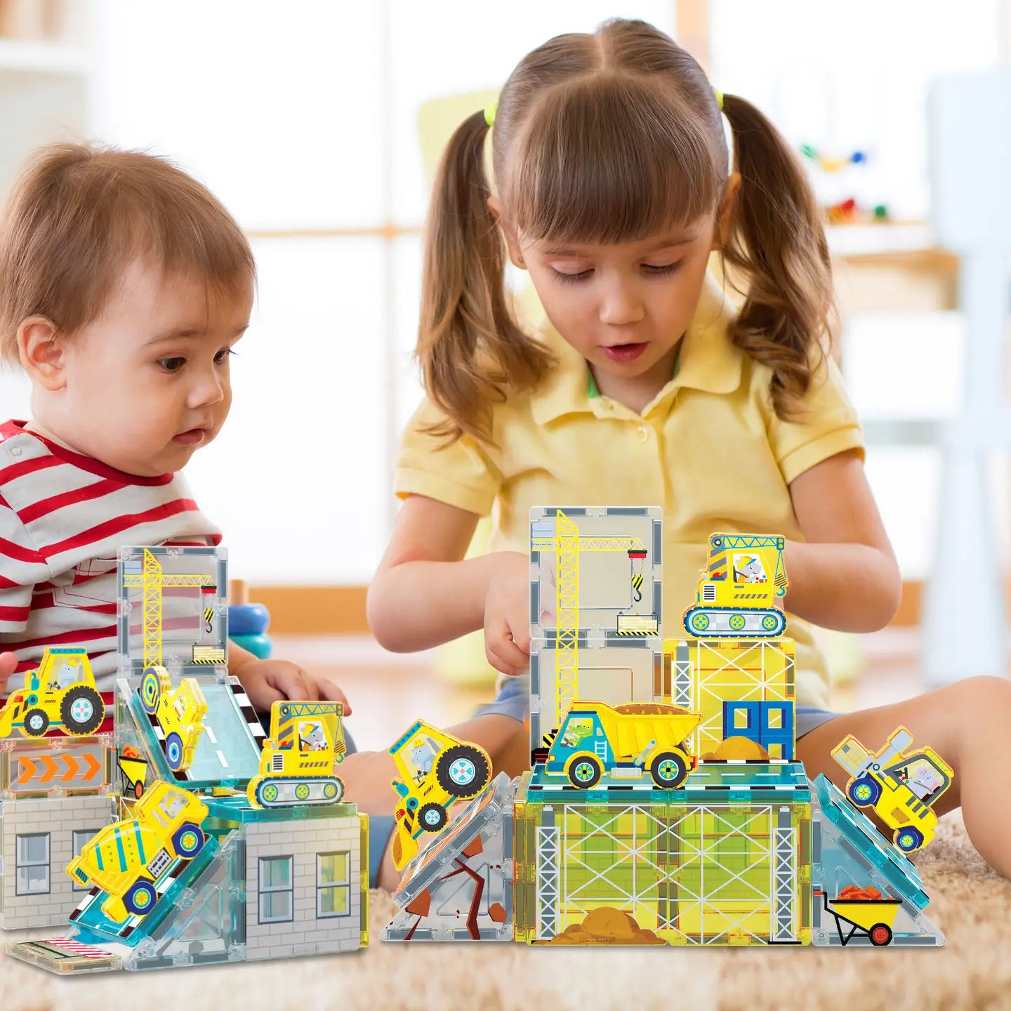 26pc Magnetic Build Tiles Playset