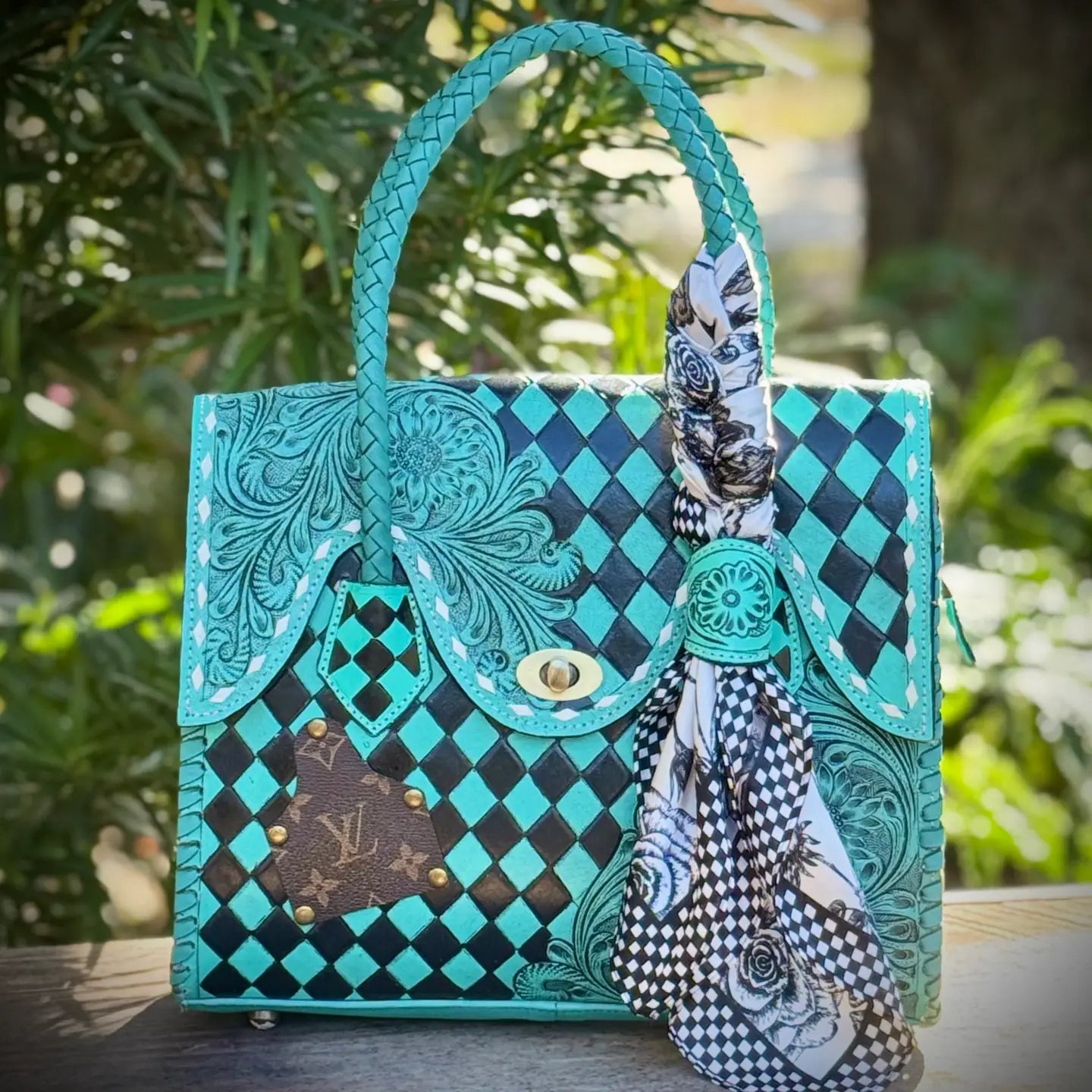 Boujee Checkered Satchel