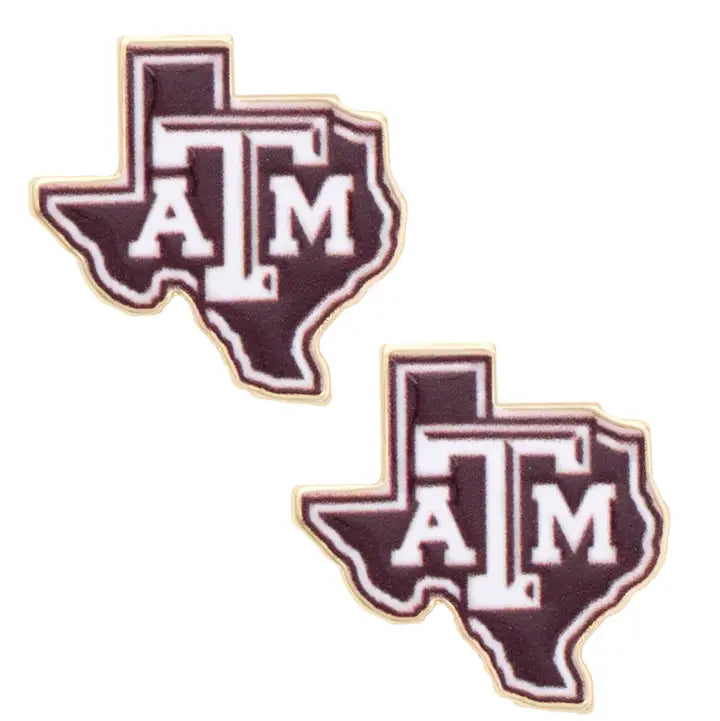 Texas A&M Enamel Icon Stud Earrings
