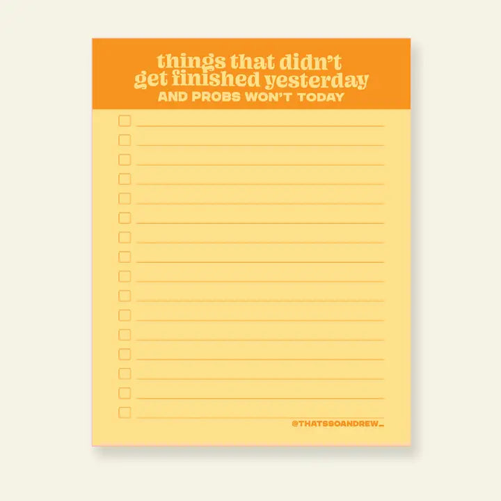 Things from Yesterday Notepad