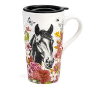 Floral Horse Travel Mug