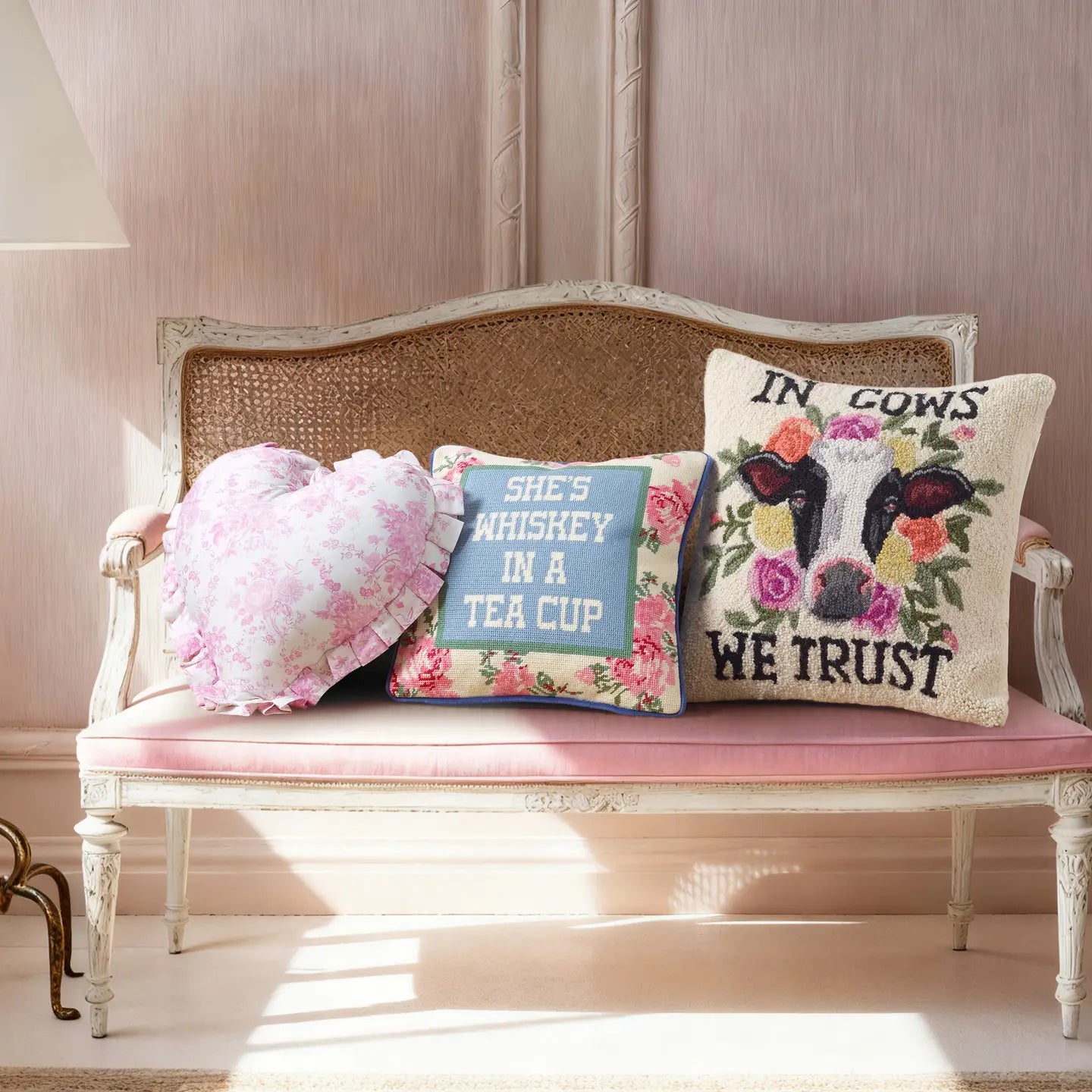 Heart Toile Pillow