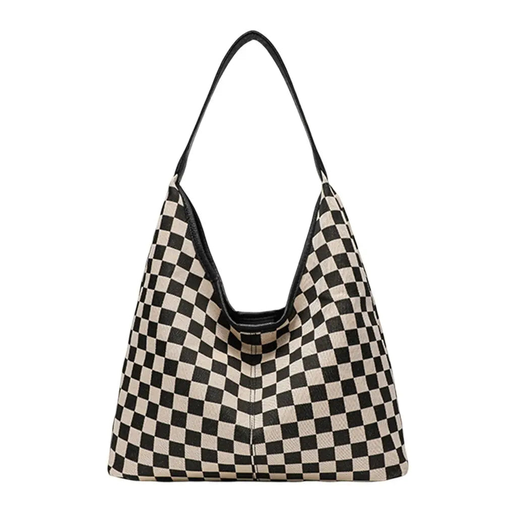 Lenny Black Checkered Hobo