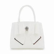 Grace White Bowtie Handbag
