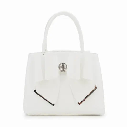 Grace White Bowtie Handbag
