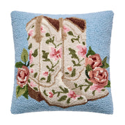Floral Boots Hooked Pillow