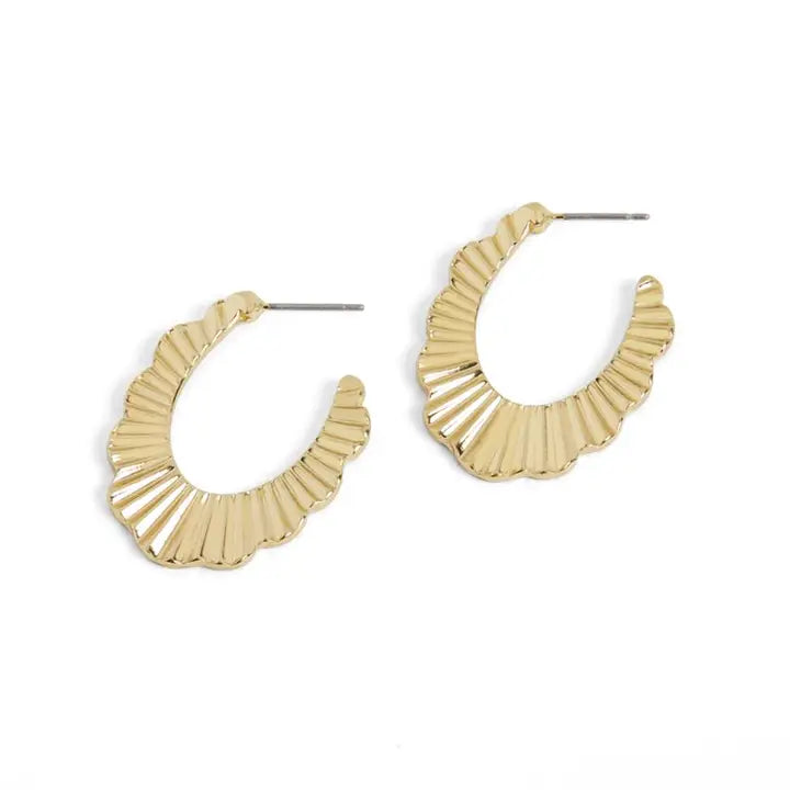 Gold Scallop Hoops