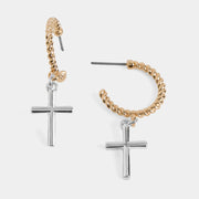 Two Tone Cross Hoops