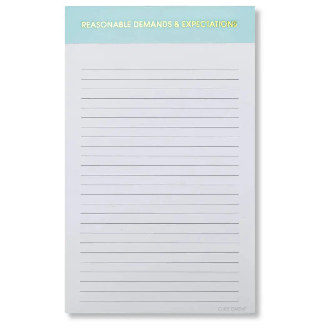 Reasonable Demands & Expectations Notepad