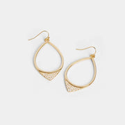 Embellished Teardrop Dangles Earrings Gold