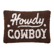 Howdy Cowboy Hooked Pillow