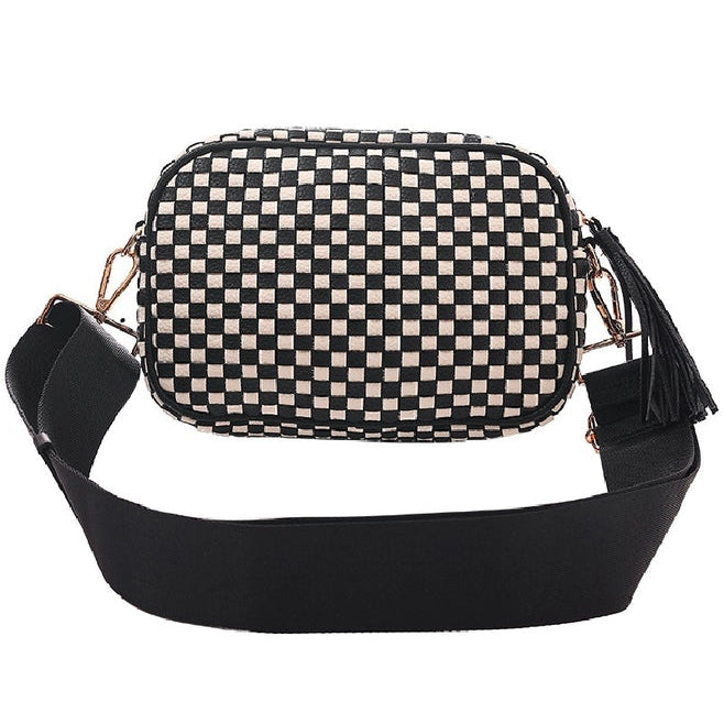 Chic Check Black Camera Crossbody