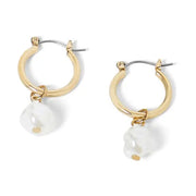 Pearl Dangle Hoops