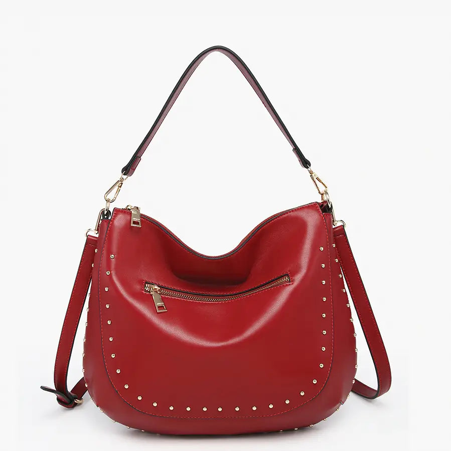 Aurelia Merlot Studded Hobo