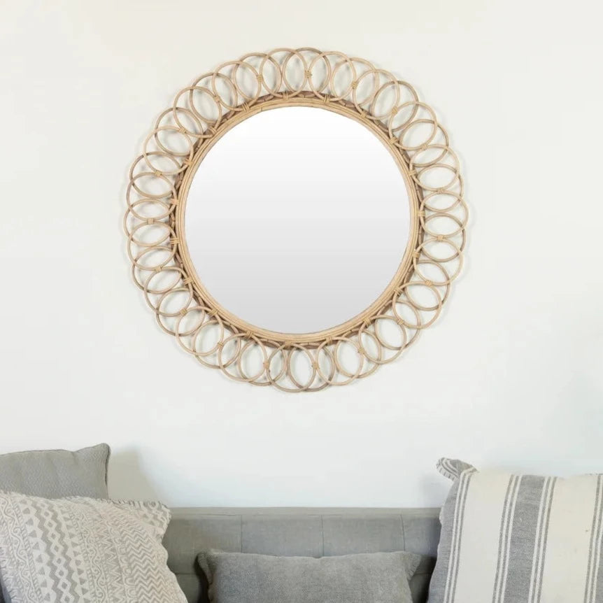 32" Rattan Wall Mirror