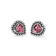 Shimmer Heart Pink Mini Post Earrings