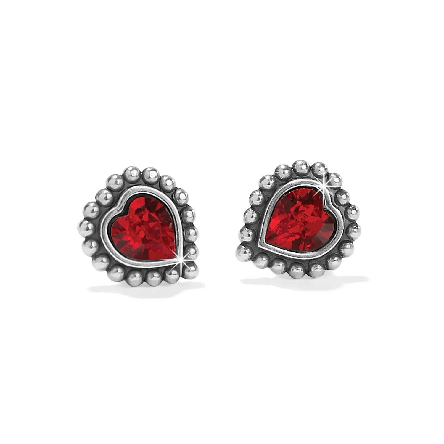 Shimmer Heart Ruby Mini Post Earrings