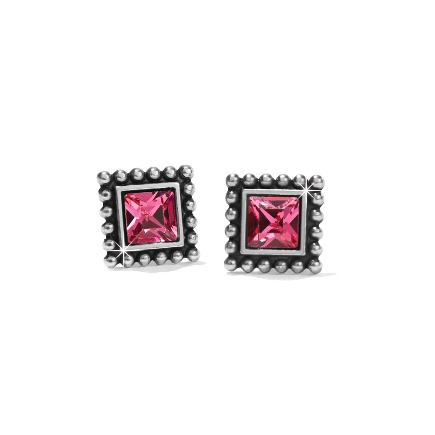 Sparkle Square Rose Mini Post Earrings
