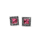 Sparkle Square Rose Mini Post Earrings