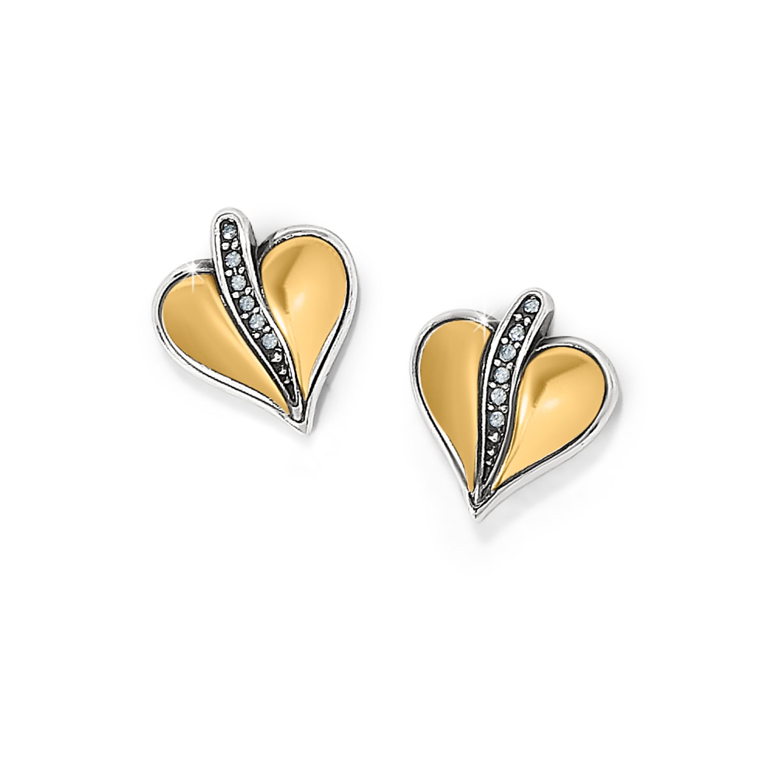 Precious Heart Two Tone Post Earrings