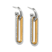 Medici Two Tone Long Post Drop Earrings