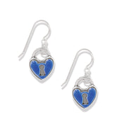 One Heart Padlock French Wire Earrings