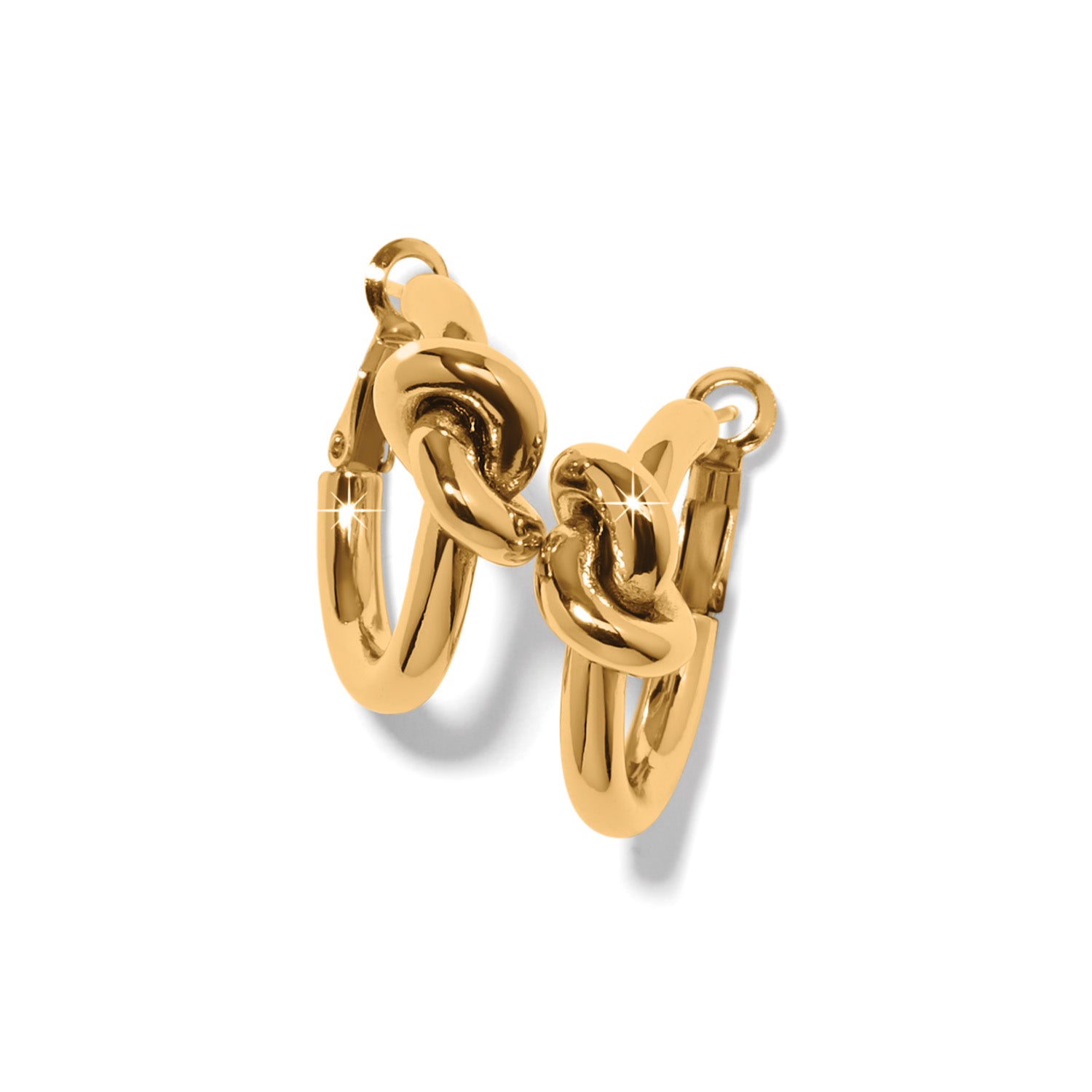 Interlok Single Knot Gold Hoop Earrings