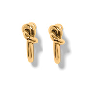 Interlok Single Knot Gold Hoop Earrings