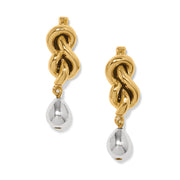 Interlok Two-Tone Single Knot Drop Earrings