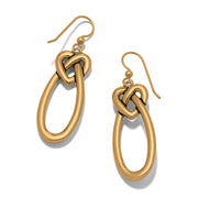 Interlok Linked Hearts Gold Earrings