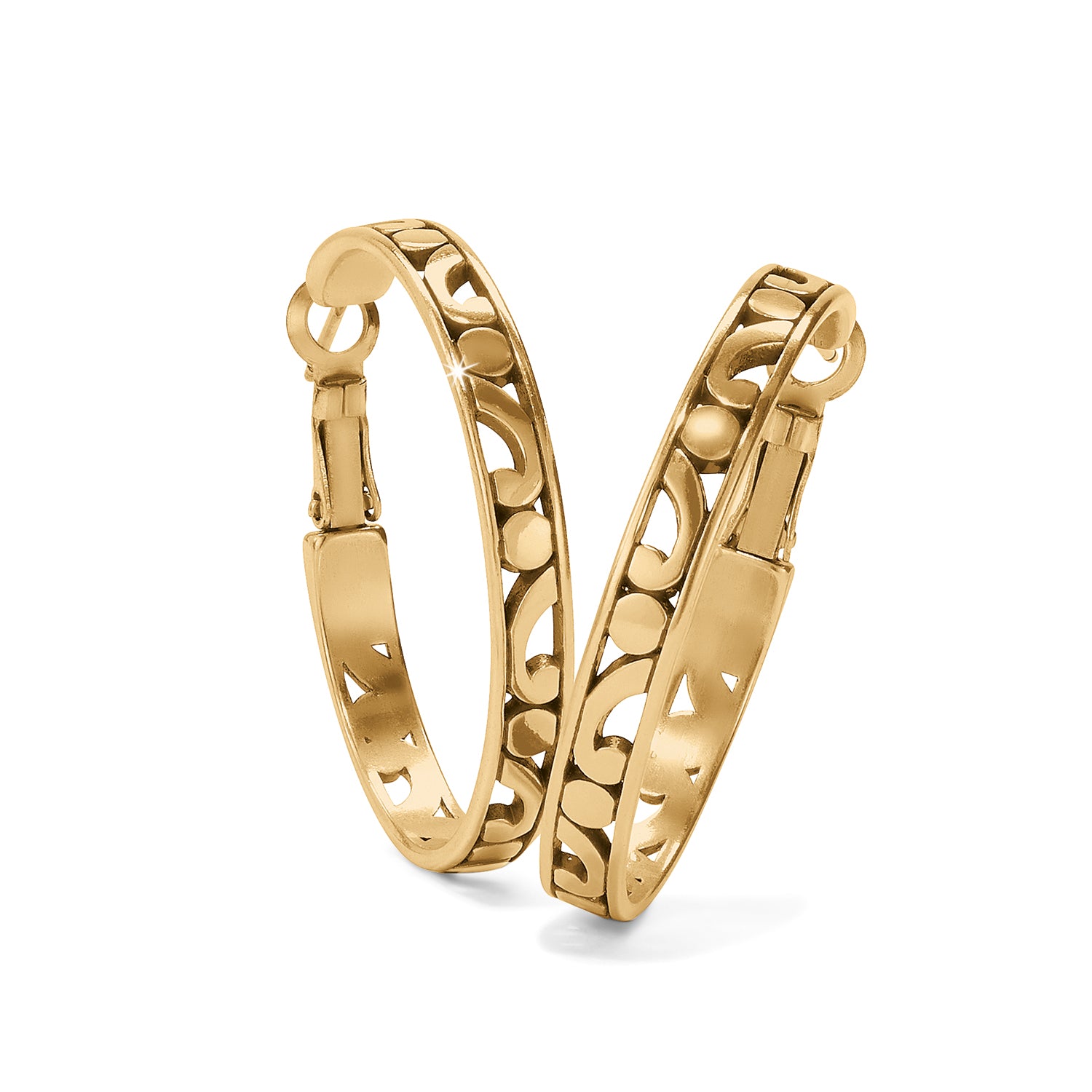 Contempo Gold Medium Hoop Earrings