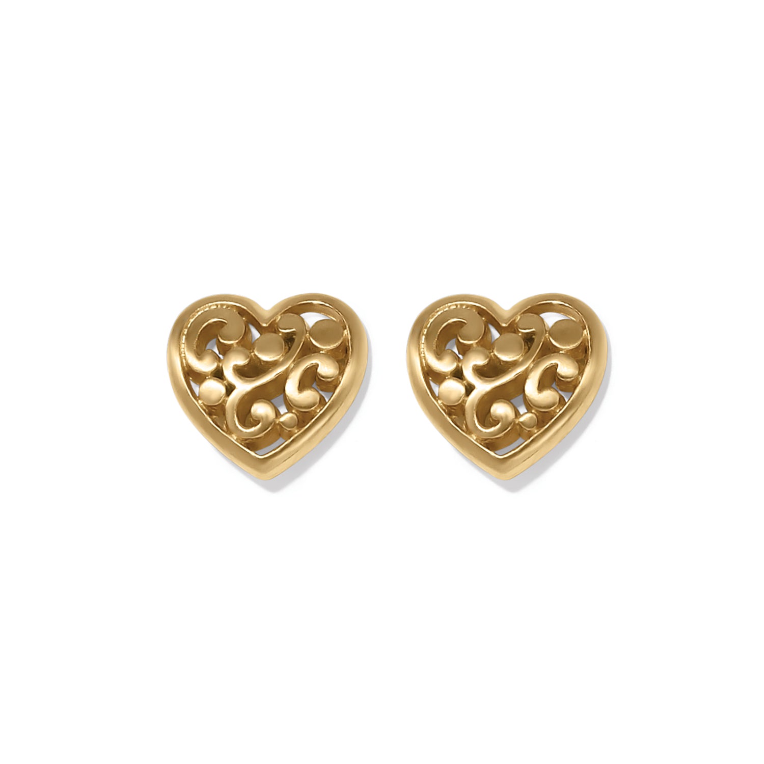 Contempo Gold Heart Post Earrings