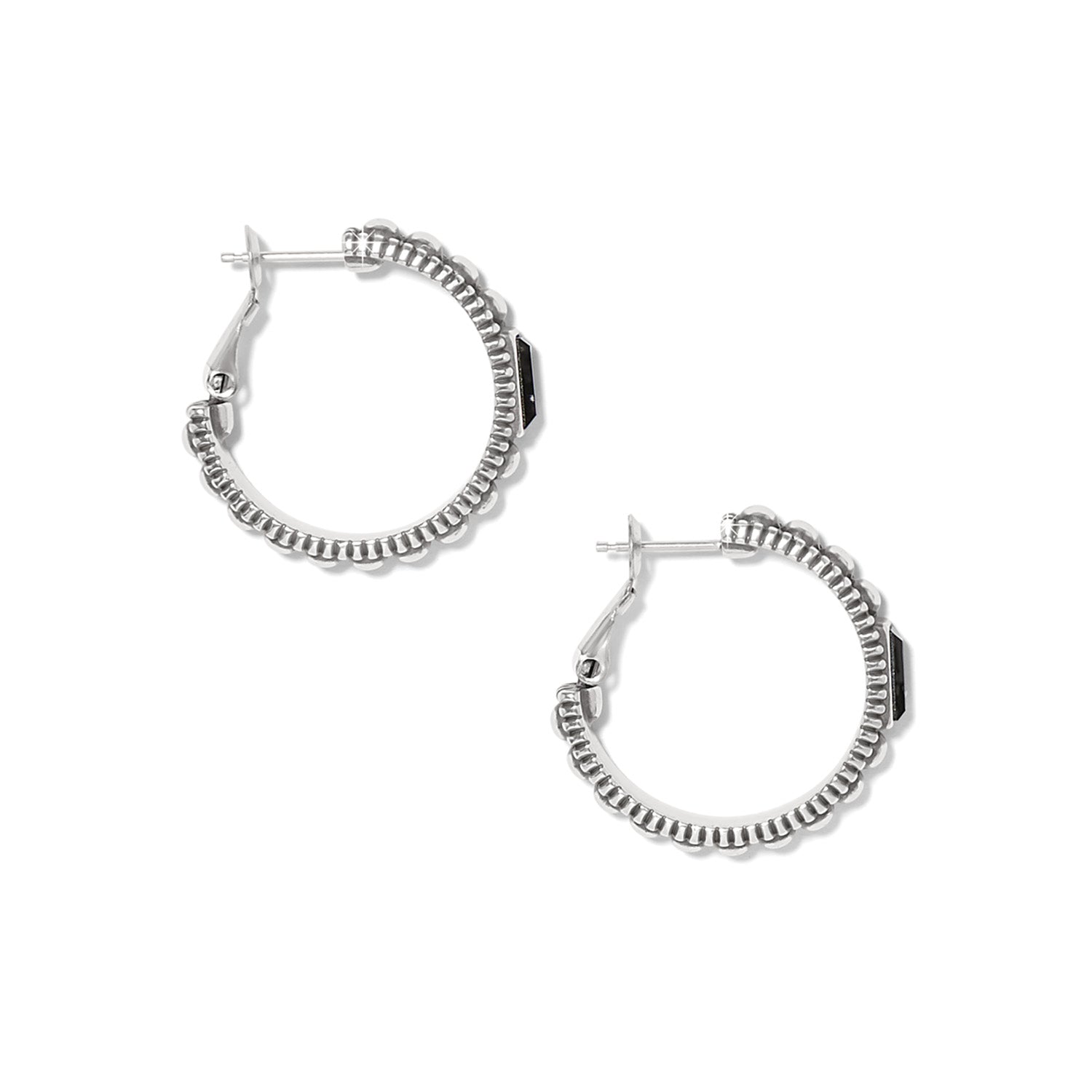 Pretty Tough Black Gem Hoop Earrings