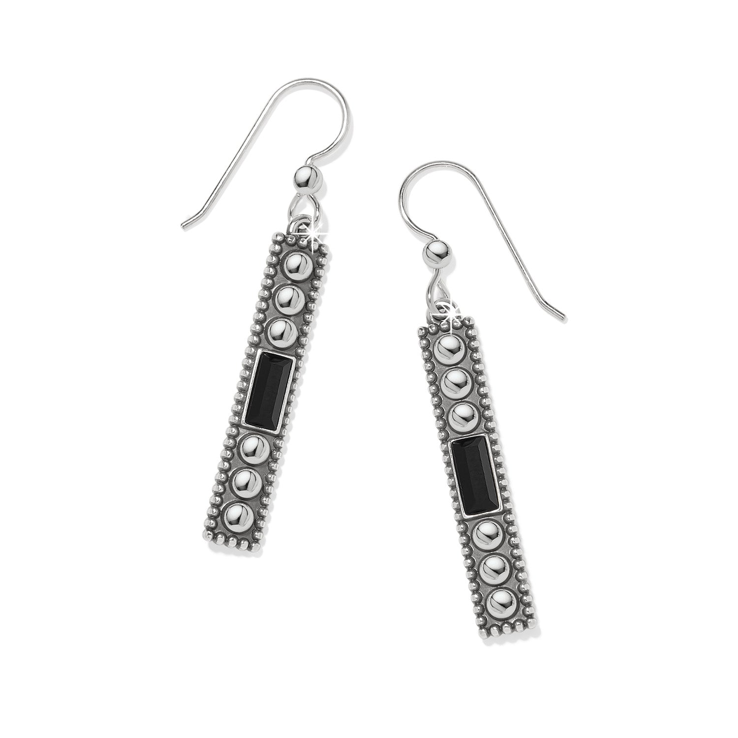 Pretty Tough Black Gem French Wire Earrings
