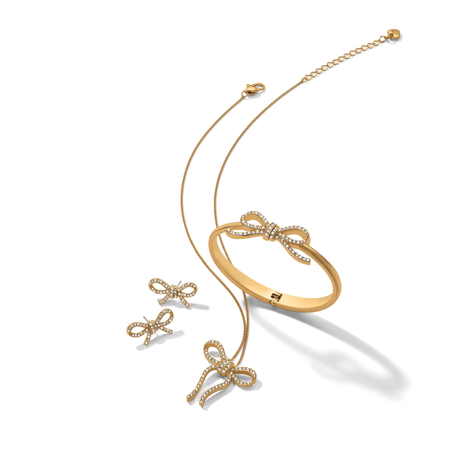 Illumina Bow Gold Hinged Bangle