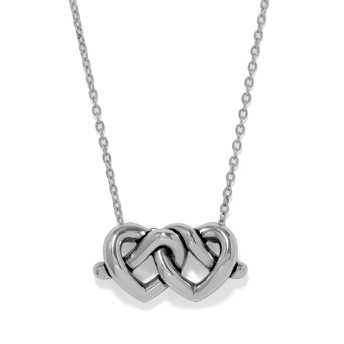 Interlok Linked Hearts Silver Necklace
