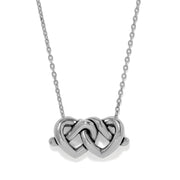 Interlok Linked Hearts Silver Necklace