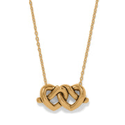 Interlok Linked Hearts Gold Necklace