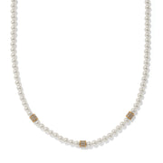 Meridian Gold Petite Pearl Station Necklace