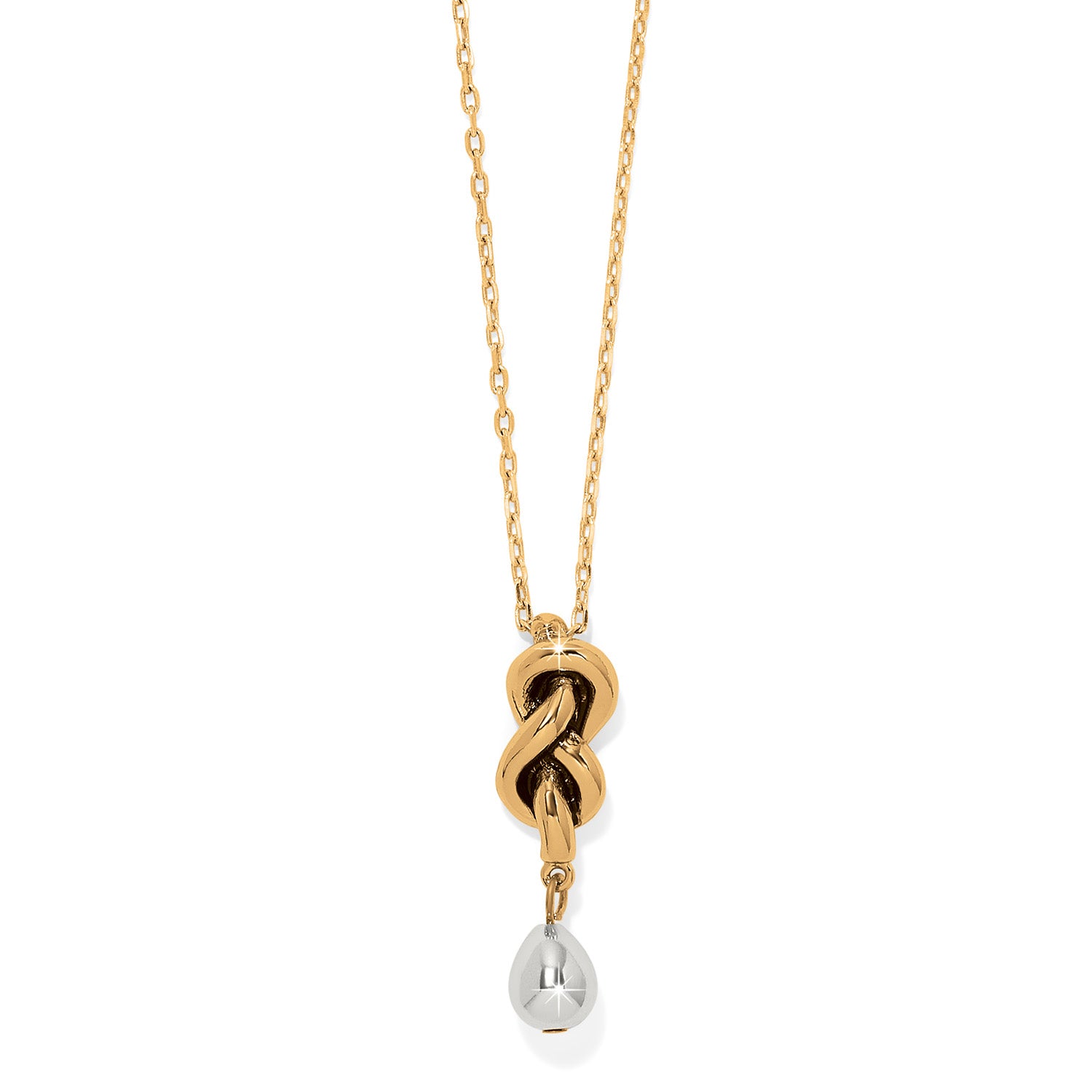 Interlok Single Knot Gold Drop Necklace