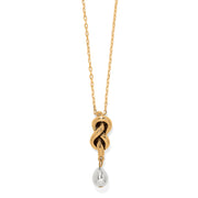 Interlok Single Knot Gold Drop Necklace