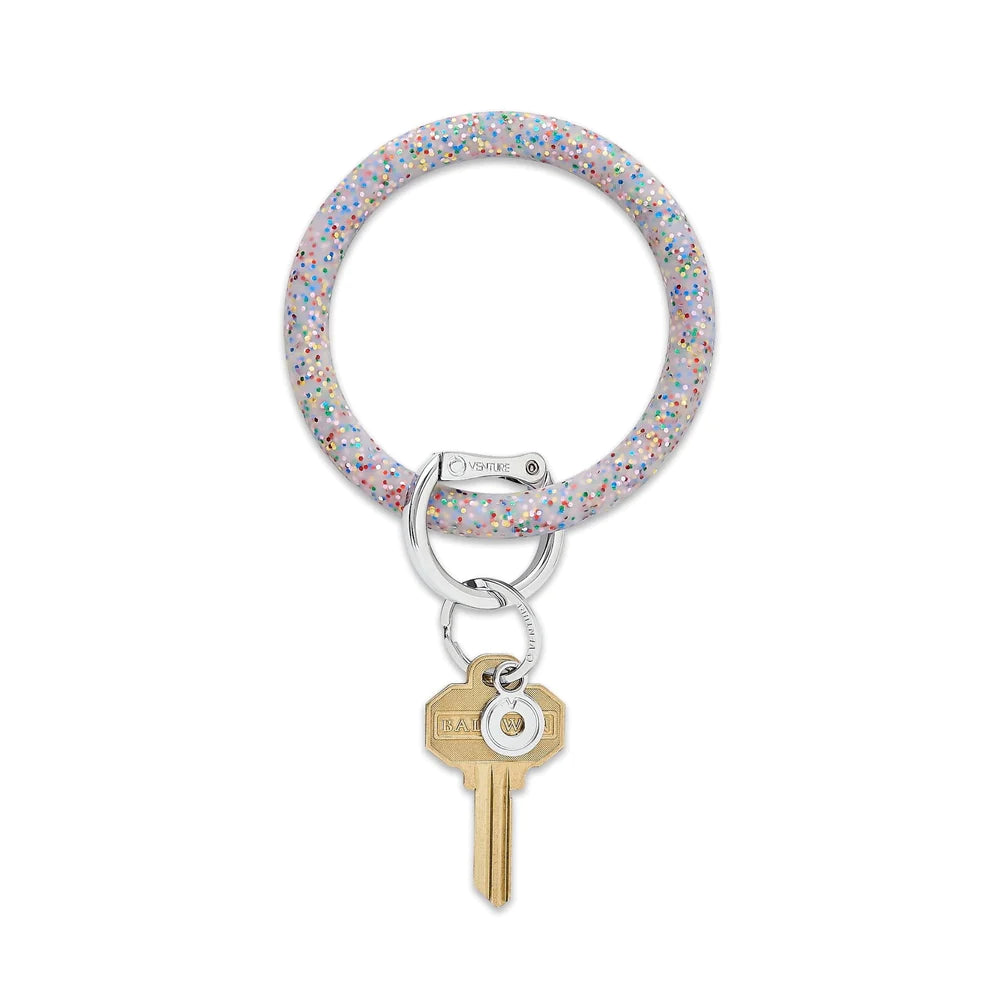 Silicone Big O® Key Ring - Rainbow Confetti