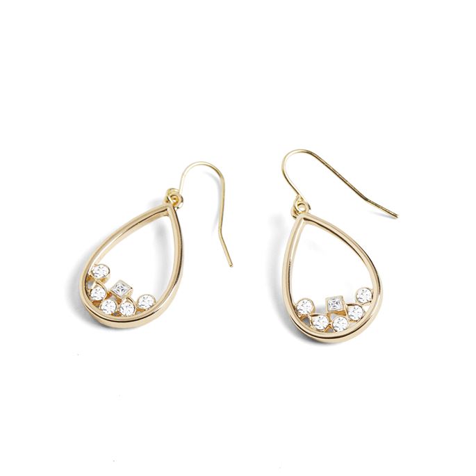 Gold Scattered Stone Earrings