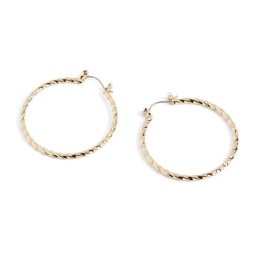 Twisted Gold Hoop Earrings