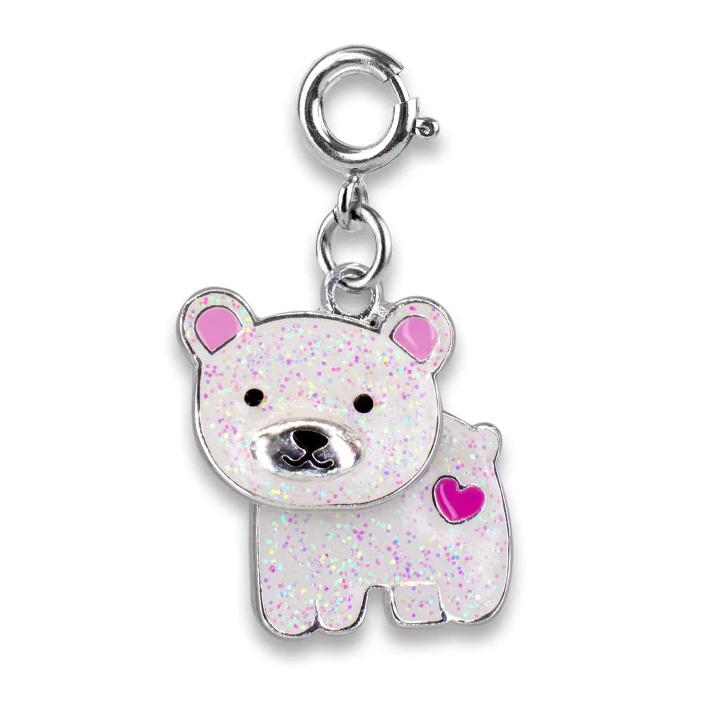 Glitter Swivel Polar Bear Charm