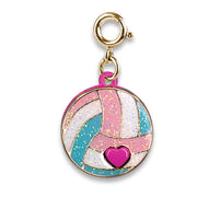 Glitter Volleyball Charm