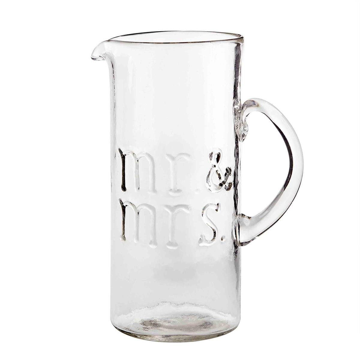 Mr & Mrs Glass Pitcher