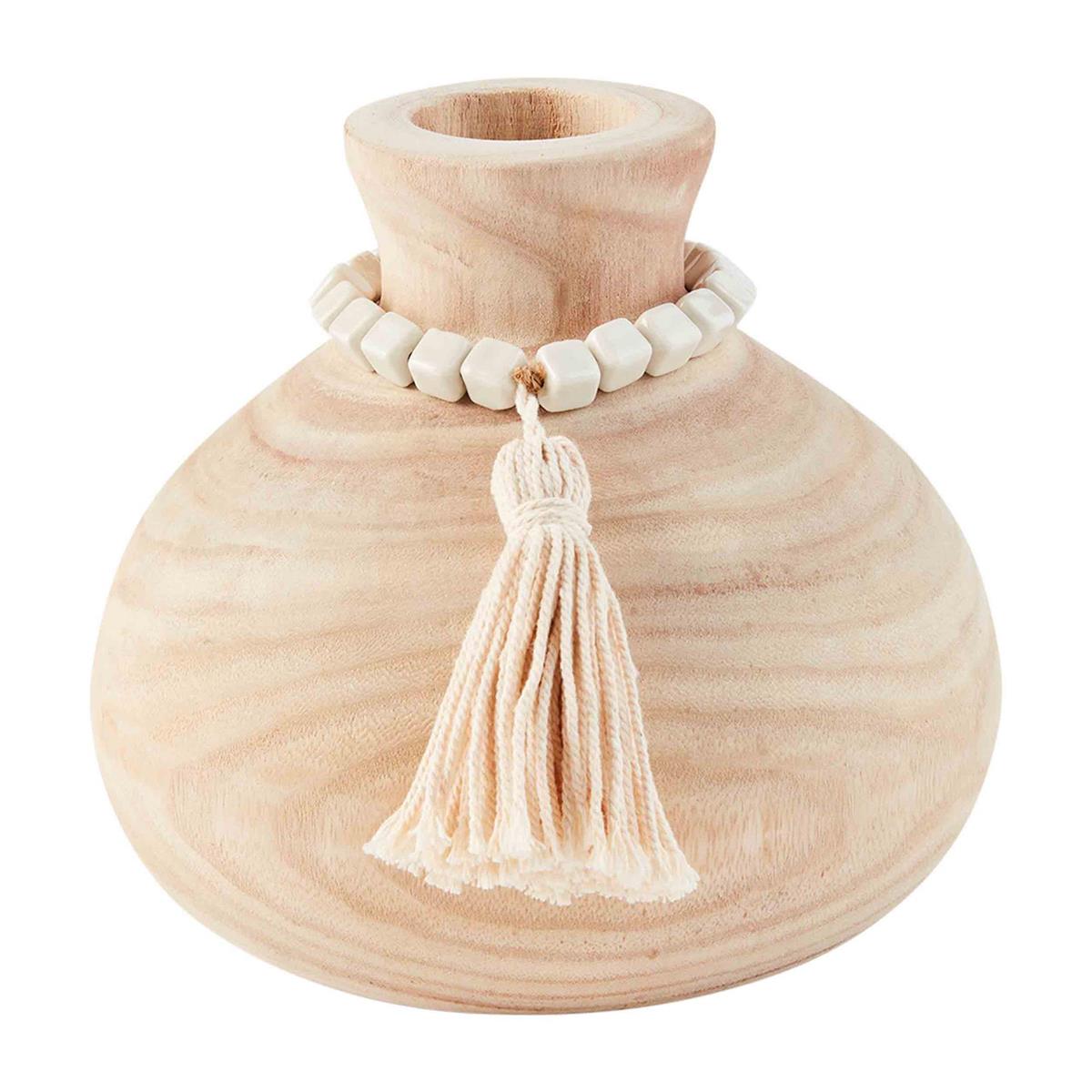 Paulownia Vase With Beads