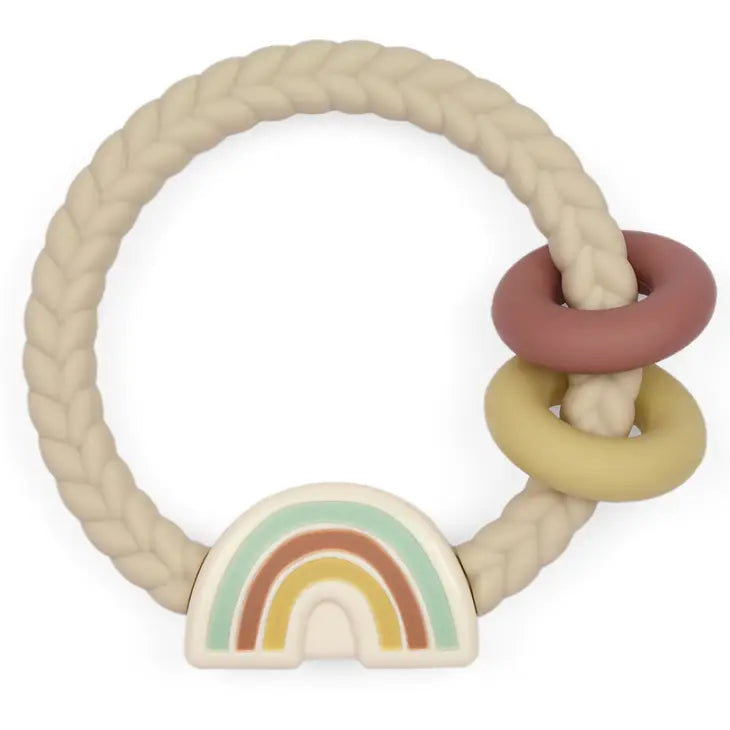 Neutral Rainbow Ritzy Rattle™ Silicone Teether Rattles